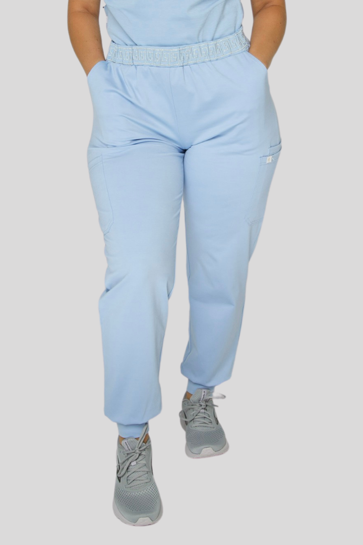Kandake Jogger Scrub Pants - Ceil Blue