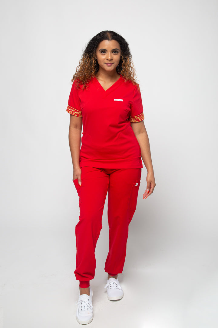 Kandake Jogger Scrub Pants - Red